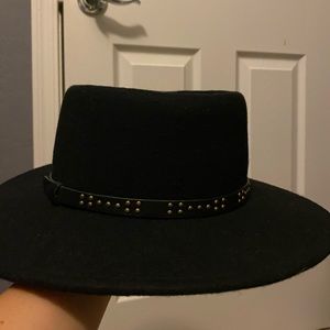 black studded fedora hat